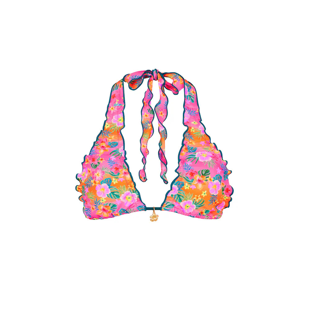Lettuce Edge Halter Bikini Top - Summer Glow | Kulani Kinis US