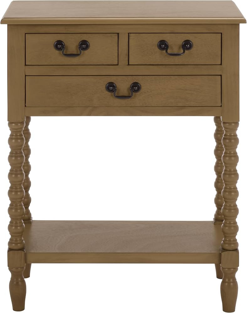 SAFAVIEH Home Collection – Athena Desert Brown 3-Drawer Console Table, Traditional Spindle-Leg ... | Amazon (US)
