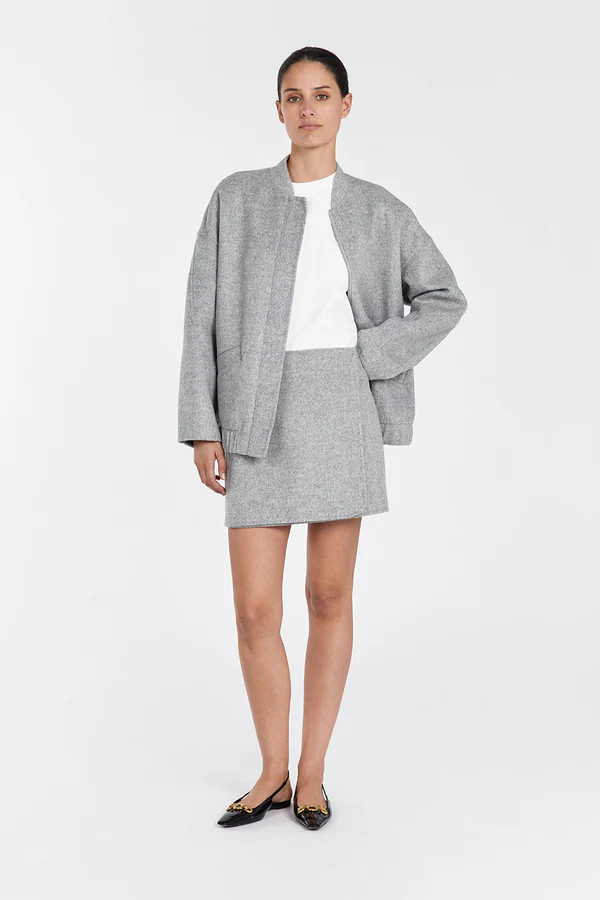 JERI SILVER WOOL MINI SKIRT | DISSH