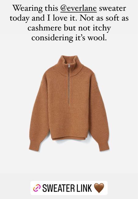 Perfect camel colored half zip sweater! I got a size medium

Fall style, fall fashion, neutrals, winter style, sweater, Parisian style, nyc style, Everlane

#LTKSeasonal #LTKstyletip