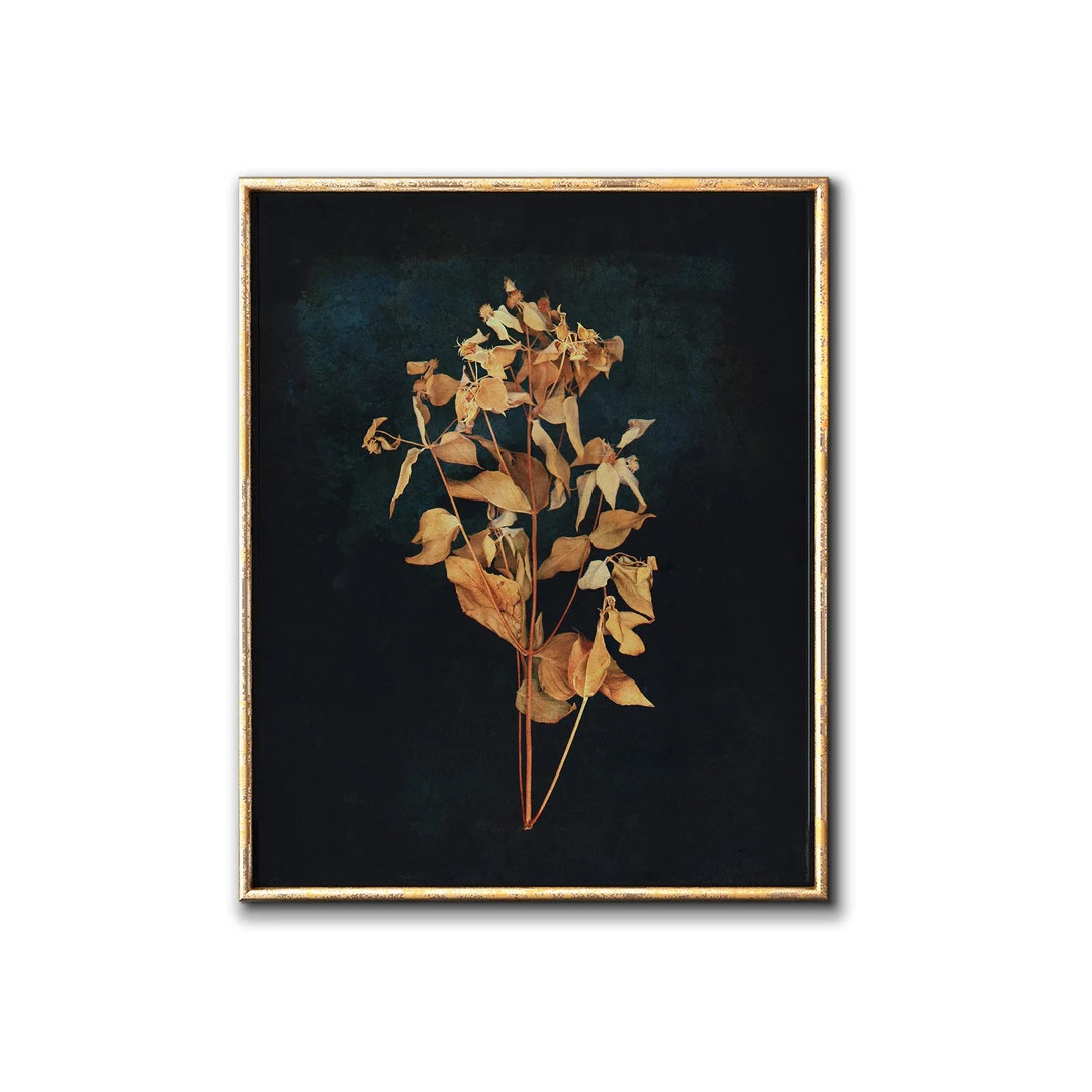 Dark Botanical Digital Print, Moody Floral Printable Art - Etsy | Etsy (US)