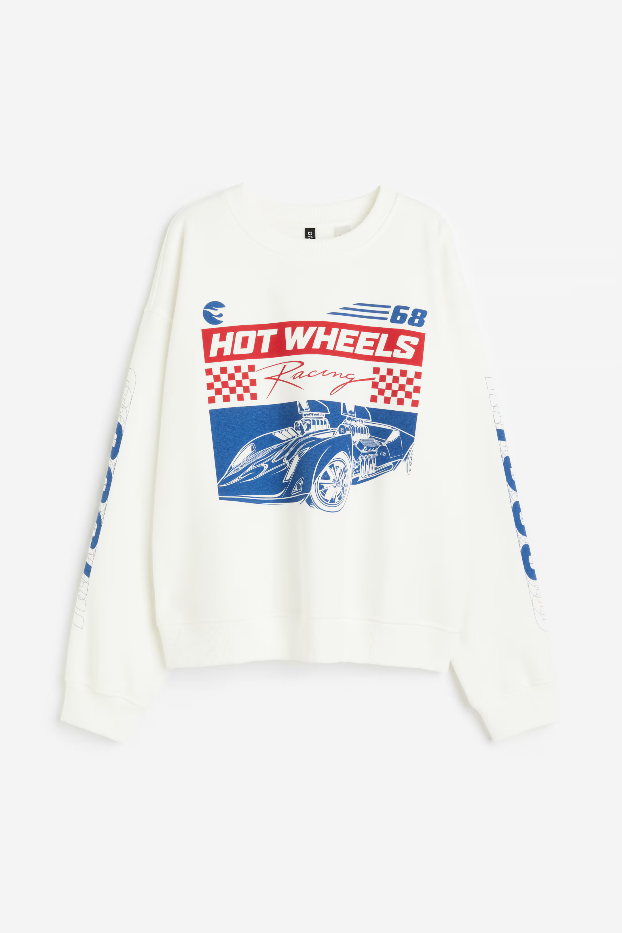 Printed Sweatshirt - Cream/Hot Wheels - Ladies | H&M US | H&M (US + CA)