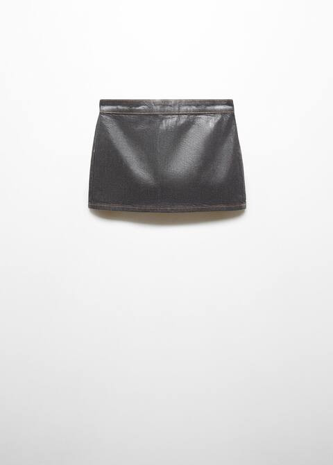 Foil denim mini skirt -  Women | Mango USA | MANGO (US)
