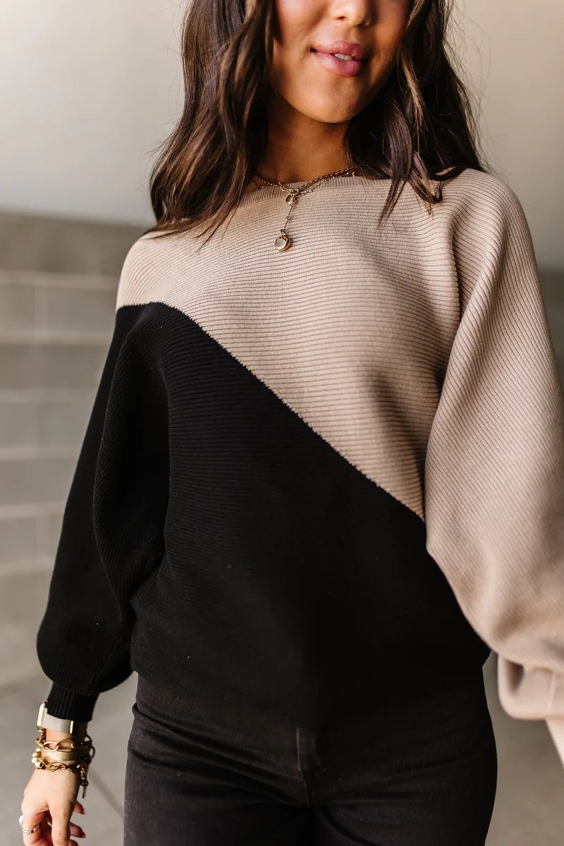 Macy Two Tone Sweater | Mindy Mae's Market