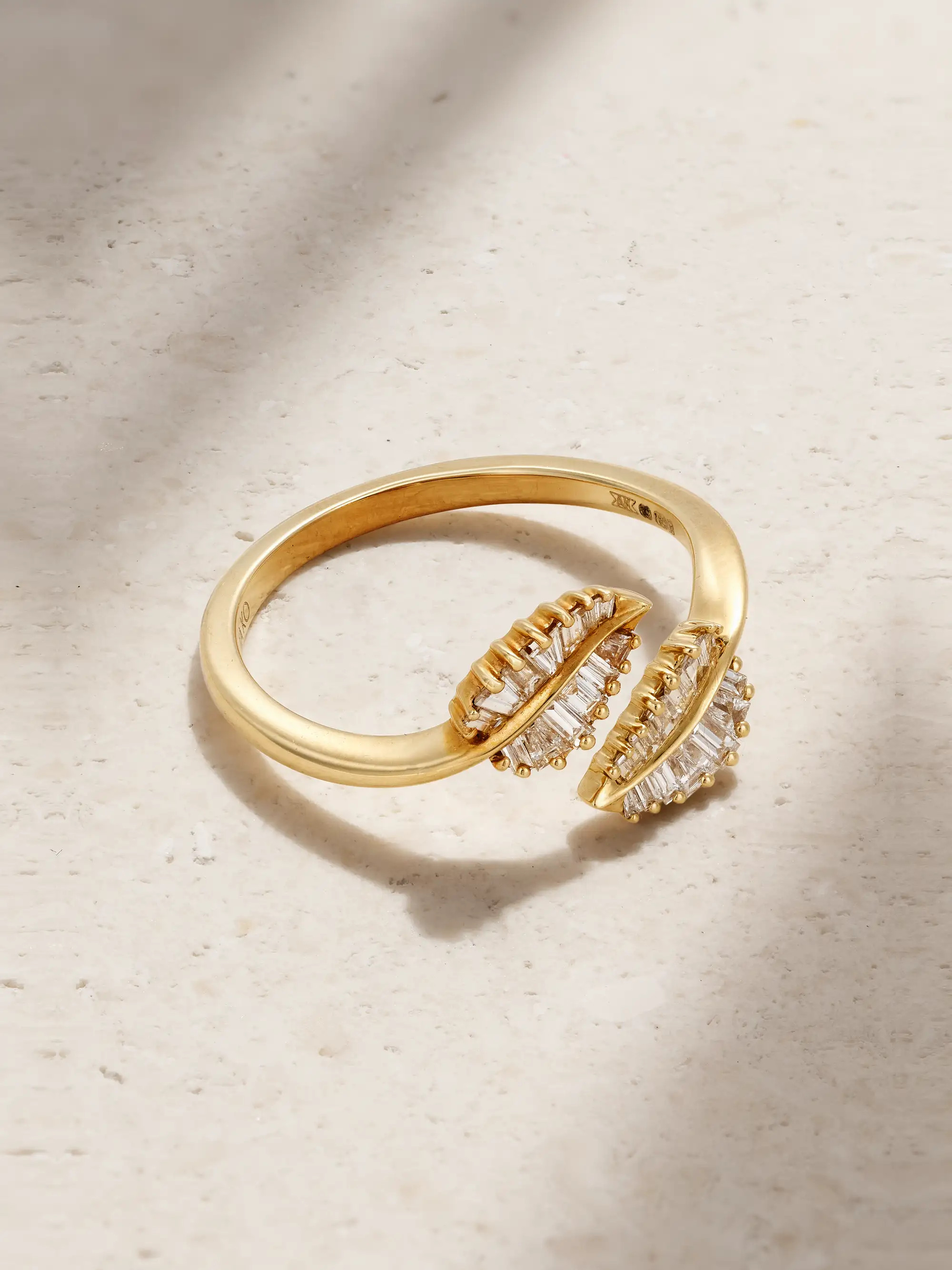 Small Palm Leaf 18-karat gold diamond ring | NET-A-PORTER (US)