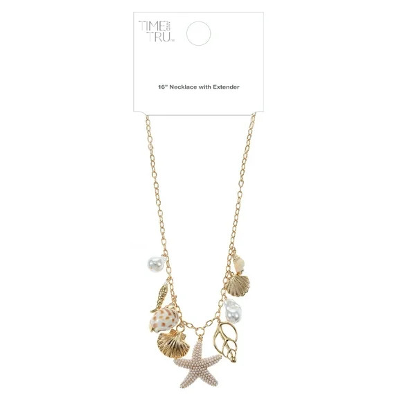 Time and Tru Starfish & Shell Charm Necklace | Walmart (US)