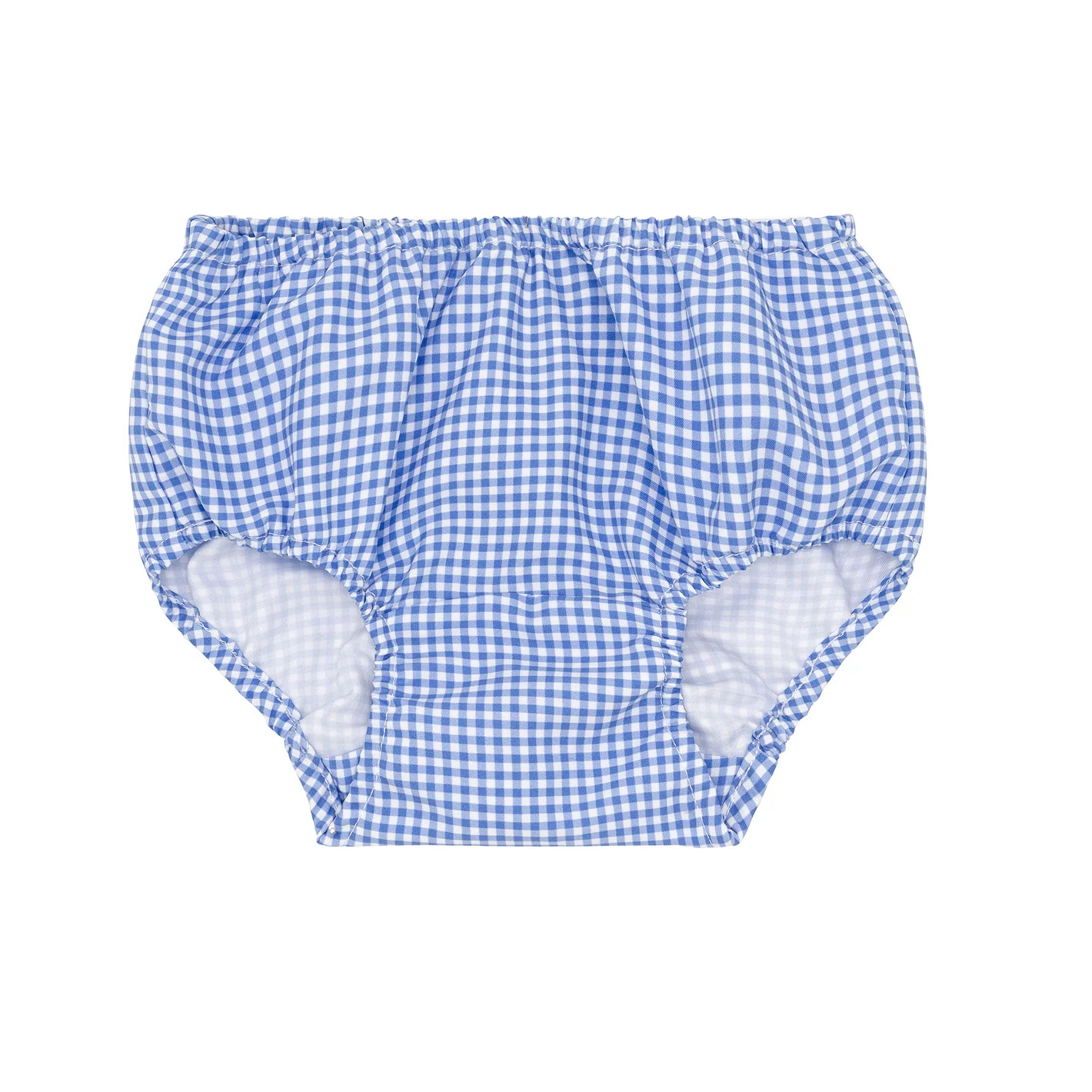 baby sky blue gingham diaper cover | minnow
