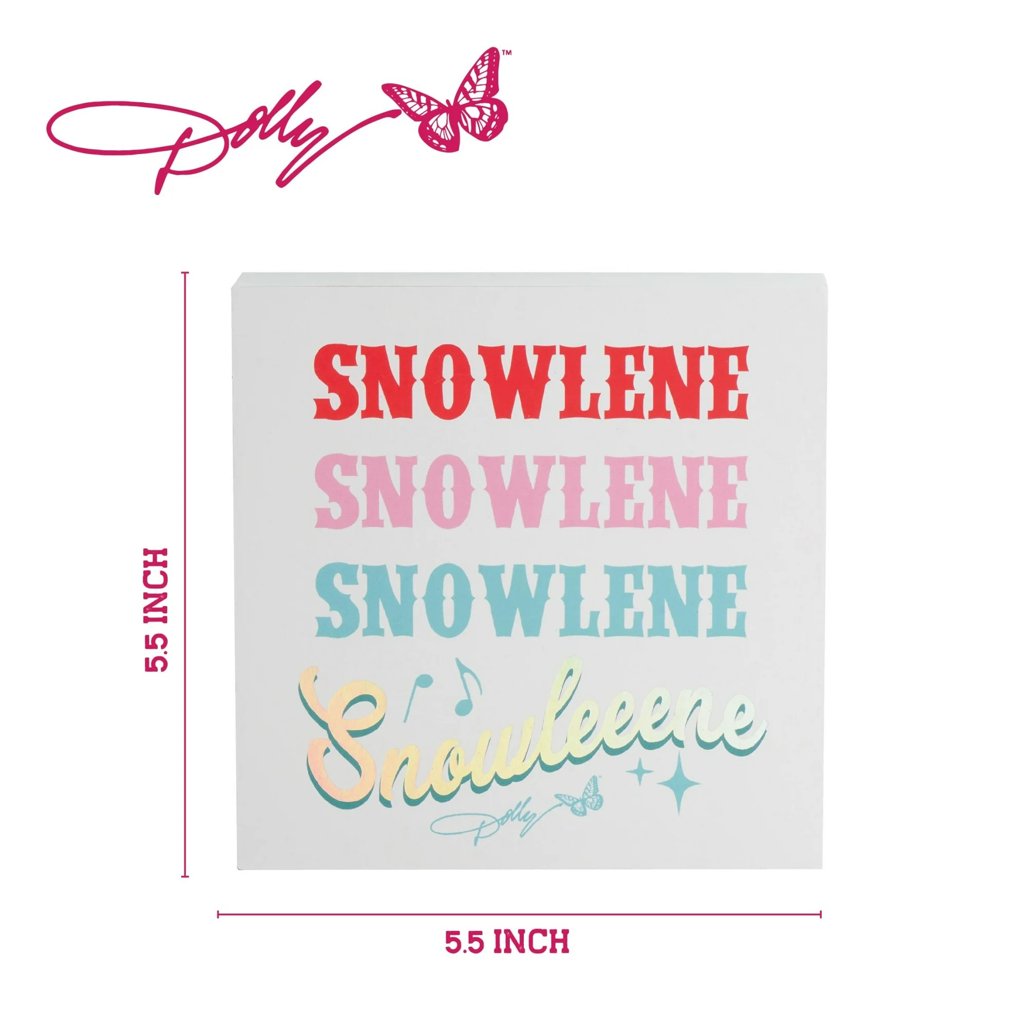 Dolly Parton 5.5 X 5.5 inch "Snowlene" Box Sign Decoration, White | Walmart (US)
