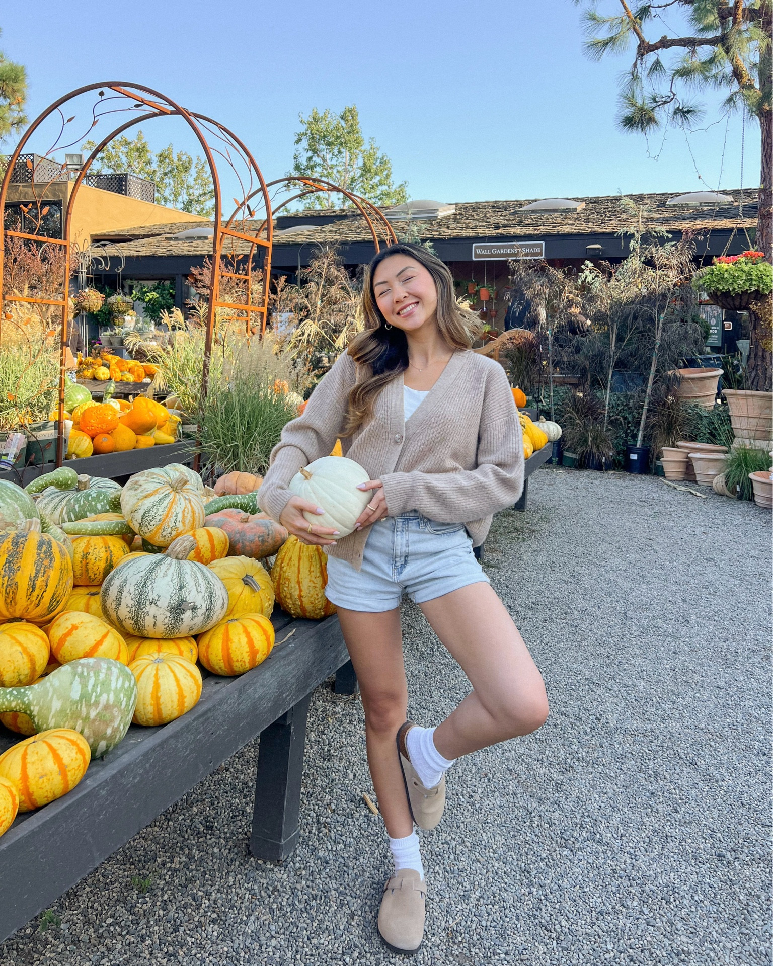 Casual fall outfit | tan cardigan | suede clogs | heatless curls

#LTKSeasonal #LTKFindsUnder100 #LTKFindsUnder50