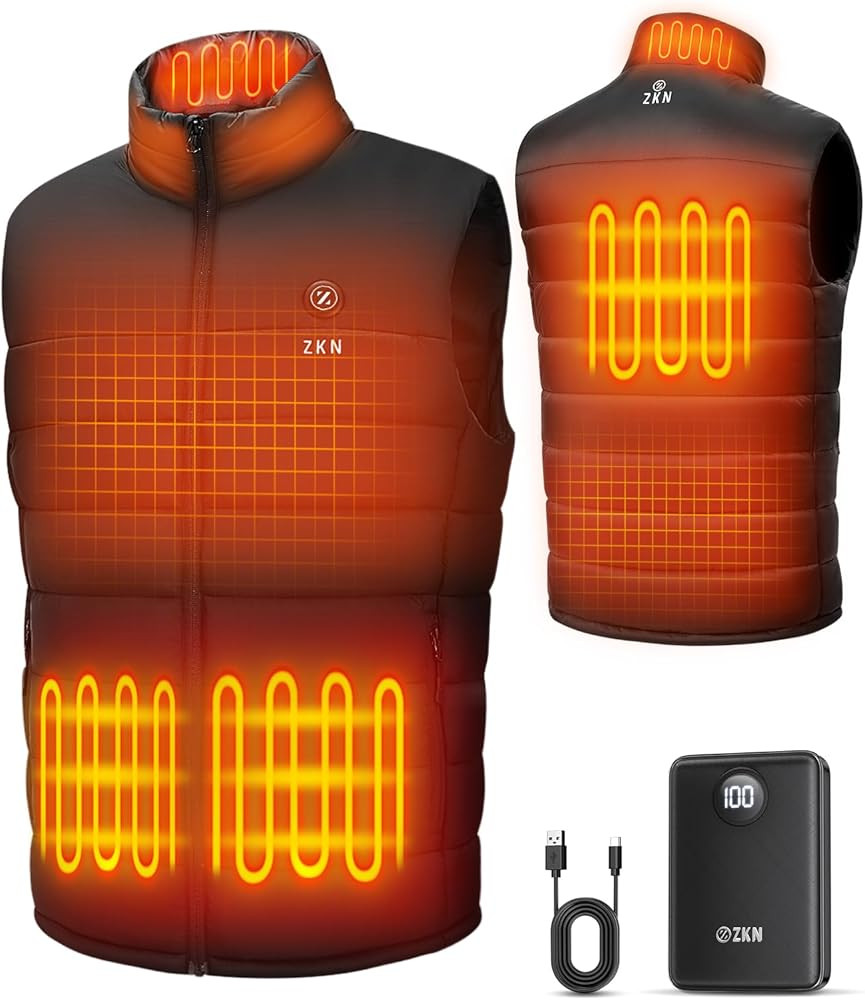 ZKN Heated Vest for Men with 14400mAh 7.4V Battery Pack Included, Lightweight Men's Heated Vest R... | Amazon (US)