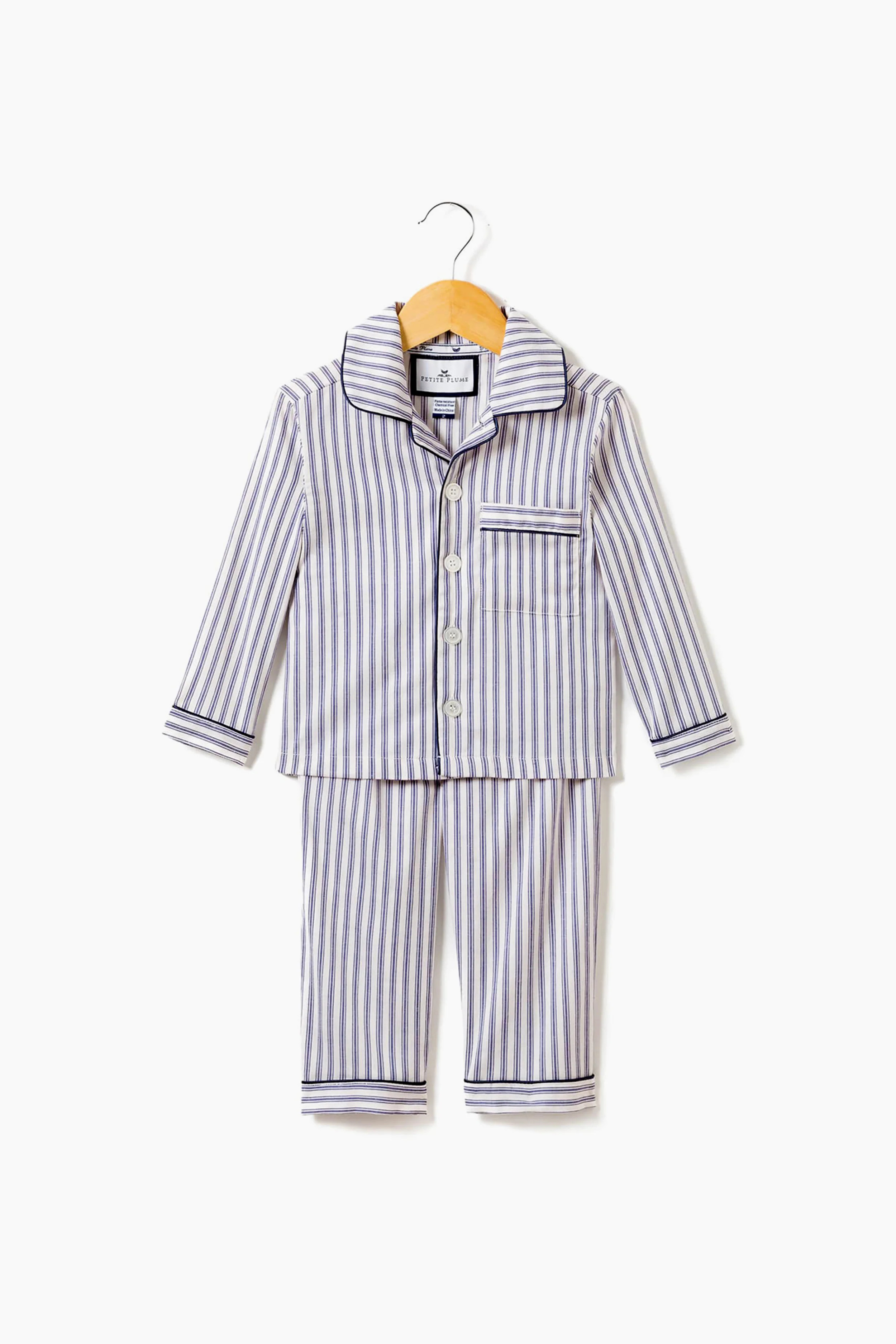 Kids Navy French Ticking Pajama Set | Tuckernuck (US)