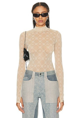 Regenerated Moonogram Mesh Flock Top | FWRD 