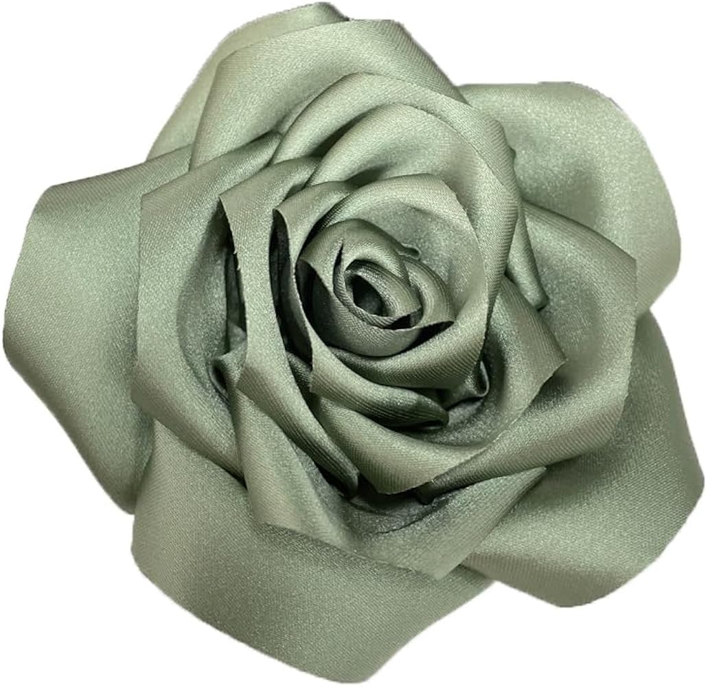 Satin Rose Flower Large Brooch Lapel Pins Handmade Fabric Flower Brooches Pin Classic for Wedding... | Amazon (US)