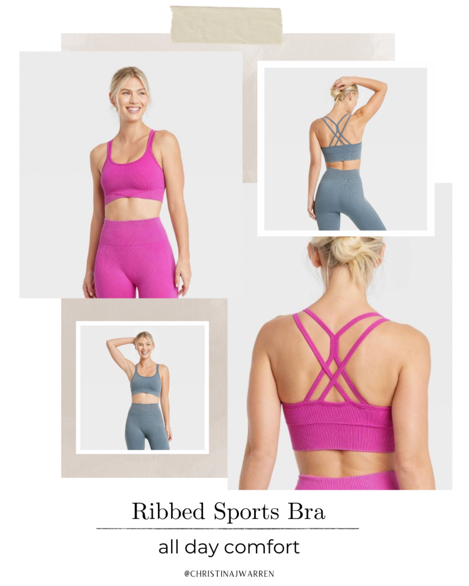 I’m wearing a medium! So comfortable. Great medium support and looks cute with V-neck‘s and tops that have large sleeve openings!