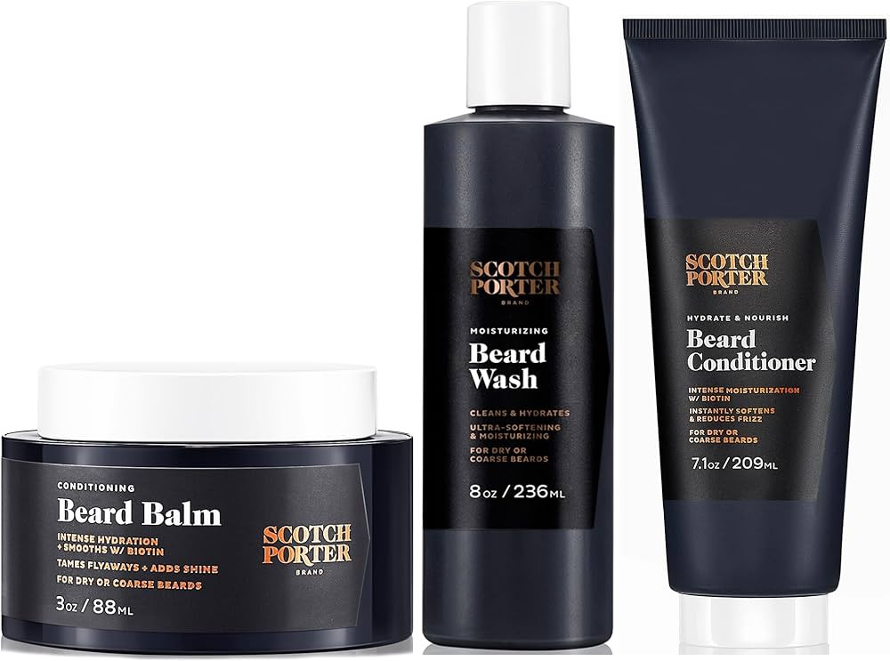 Scotch Porter Beard Kit – Cleanse, Moisturize, Soothe & Style Coarse, Dry Beard Hair while Enco... | Amazon (US)