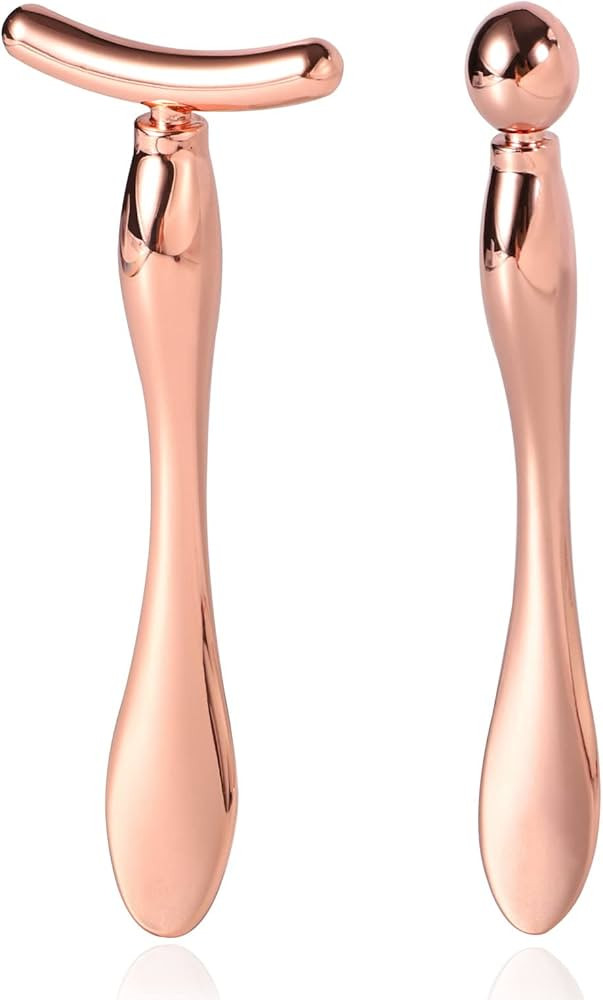 Pimoys 2 Pcs Metal Eye Cream Applicator Face Roller Massager Tool,Eye Massage Wand Stick Women fo... | Amazon (US)