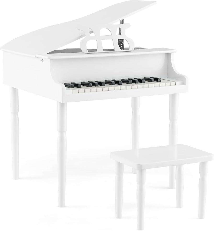 HONEY JOY Classical Kids Piano, 30-Key Mini Grand Piano with Music Stand and Bench, Wooden Musica... | Amazon (US)