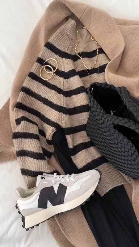 Im just shy of 5’7 wearing the size S coat and XS sweater and sneakers fit true to size . Fall style, casual look, handbag, StylinByAylin

#LTKstyletip #LTKunder50 #LTKshoecrush