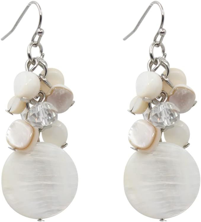 Jules D.Colorful Dangle Earrings Natural Shell Cluster Beads Drop Earrings for Women Dangling | Amazon (US)