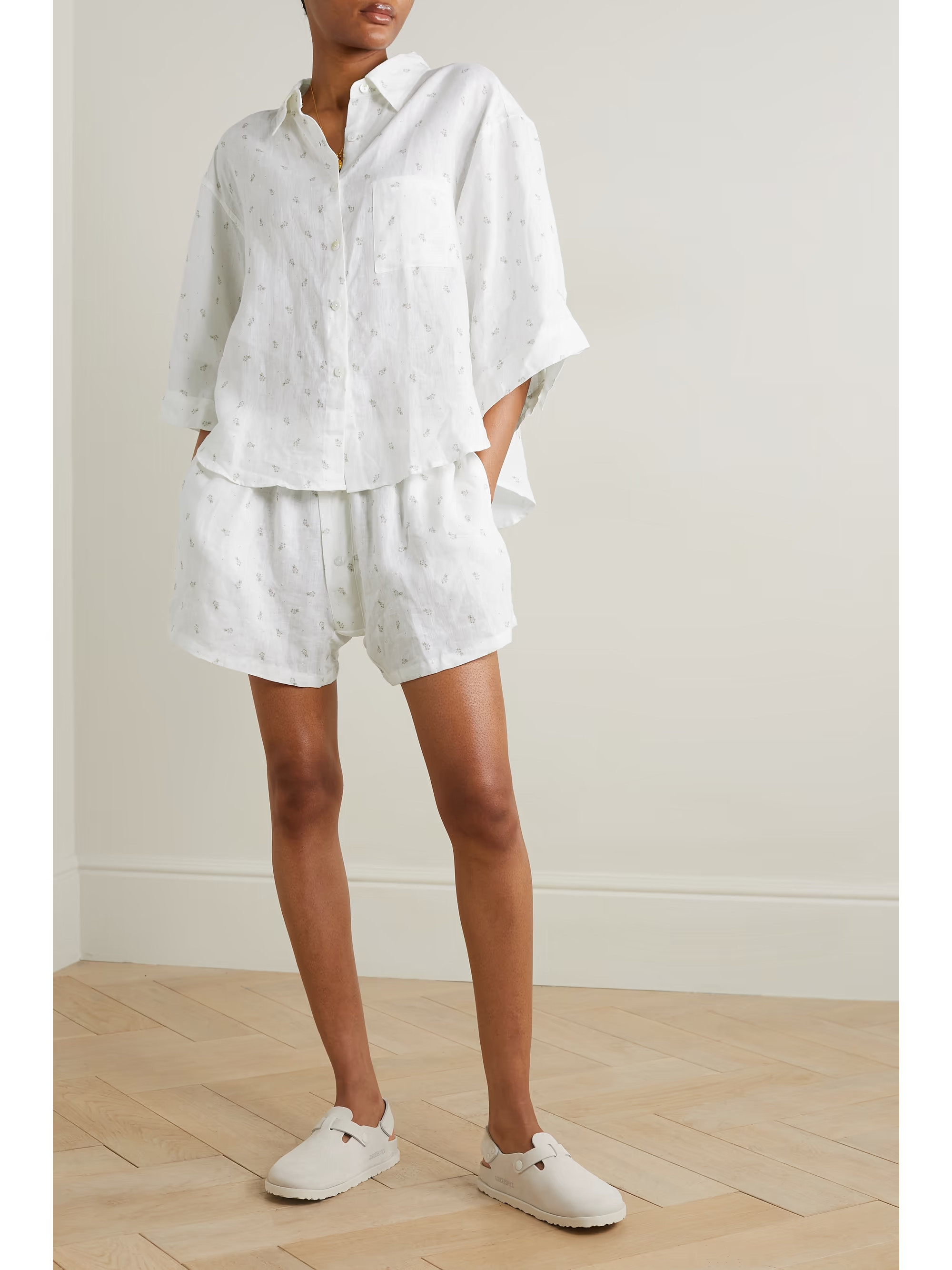 + NET SUSTAIN The 03 printed linen pajama set | NET-A-PORTER (US)