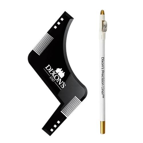 Dixon's 1737 Clear Line Pro Beard Shaper Tool for Men with Precision Liner Pencil, Black Beard Line Up Guide Template with Comb Edges Neckline and Cheek Line Trimming | Amazon (US)