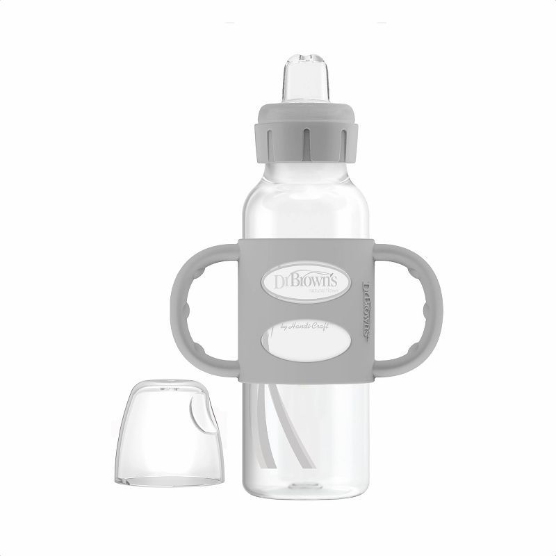 Dr. Brown's Options + Sippy Bottle with Silicone Handles - Gray - 8oz | Target