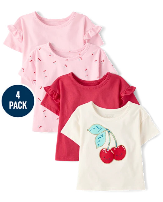 Toddler Girls Cherry Tee 4-Pack - pink | The Children's Place