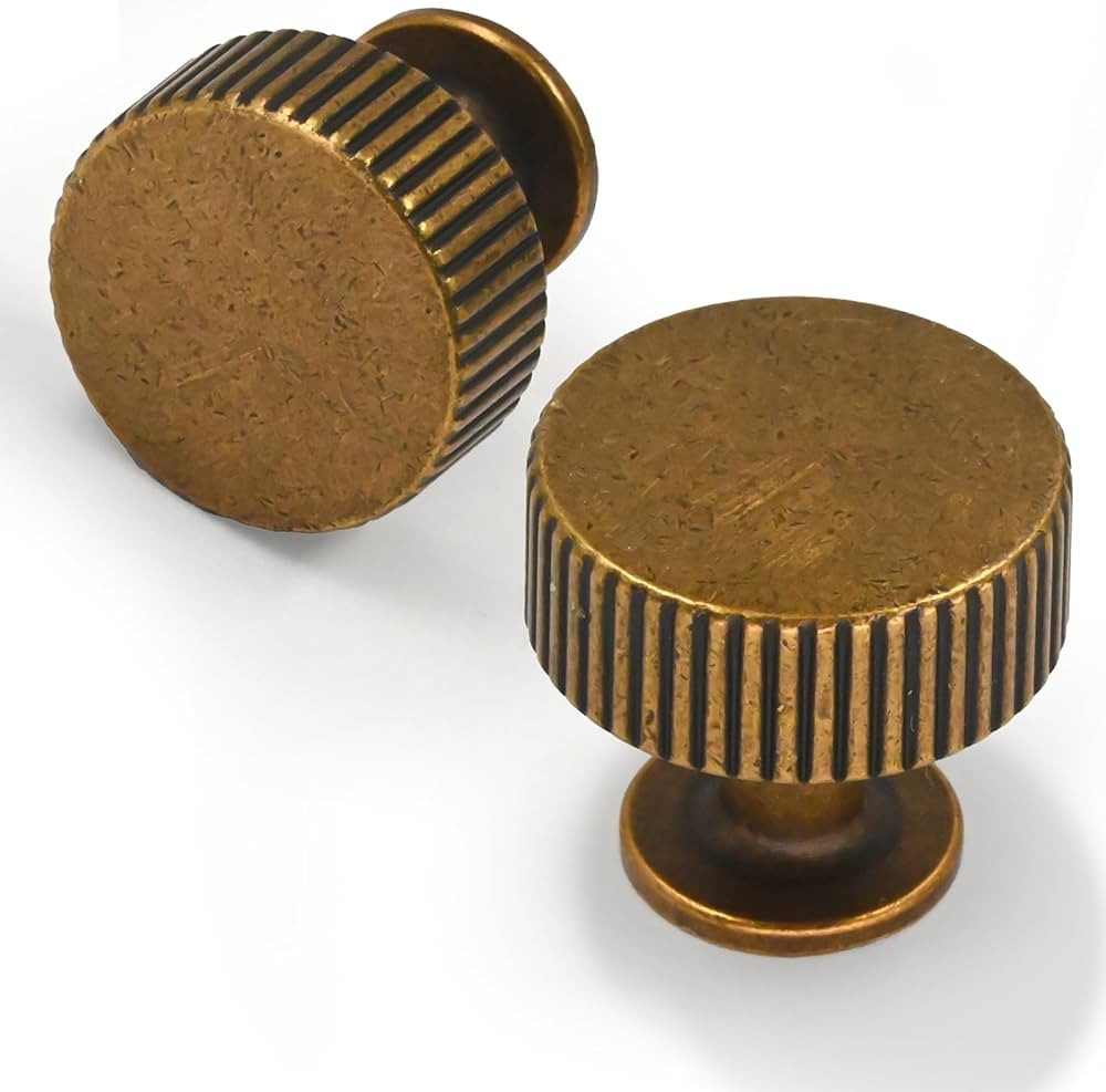 10 Pack Antique Brass Kitchen Cabinet Knobs Cabinet Pulls Drawer Knobs Cabinet Hardware Zinc Knob... | Amazon (US)