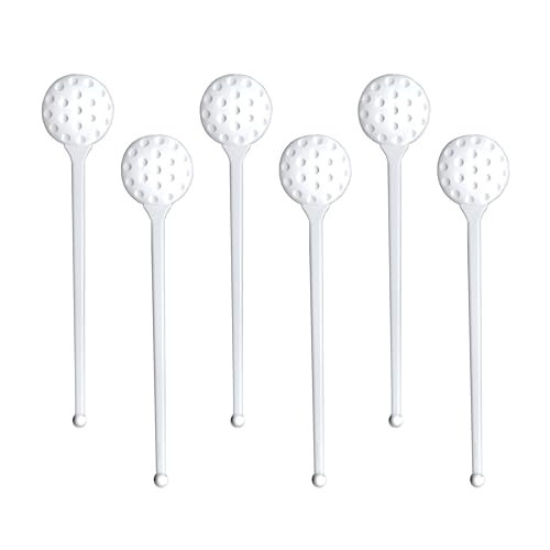 Golf Coffee and Cocktail Stirrers, Reusable Plastic Drink Stirrer Sticks, 24 Swizzle Sticks, Use as a Garnish or Cocktail Mixers, Clubhouse and Golf Decorations and Bar Supplies, Golf Ball, 6 inch | Amazon (US)