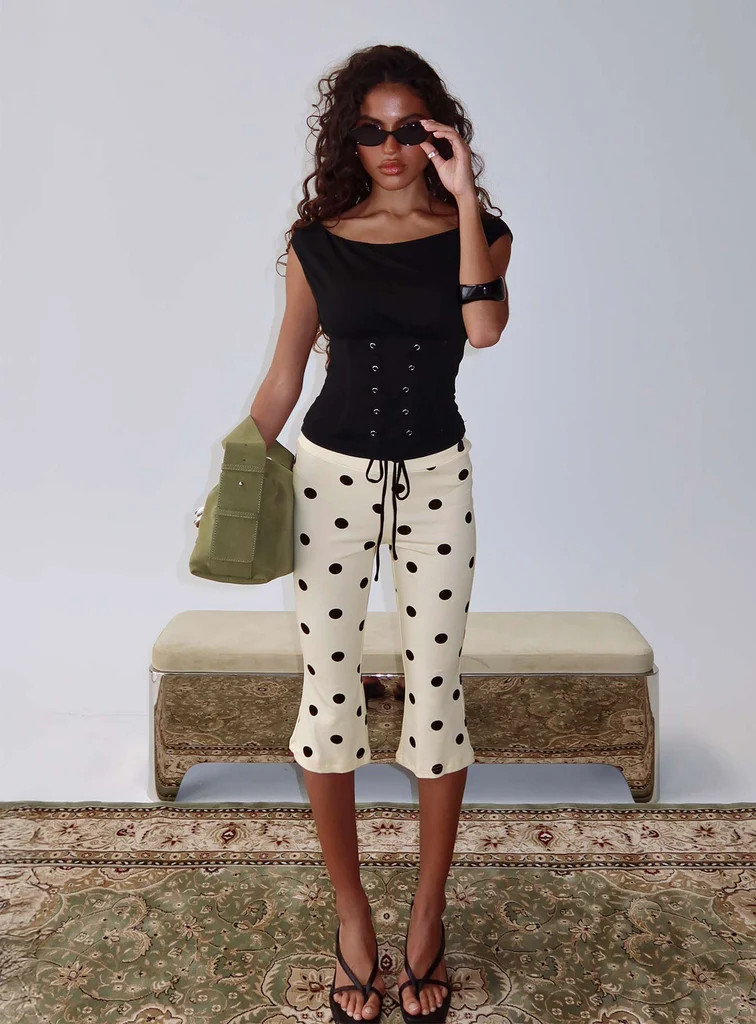Samaira Capri Pant Cream Polka Dot | Princess Polly US