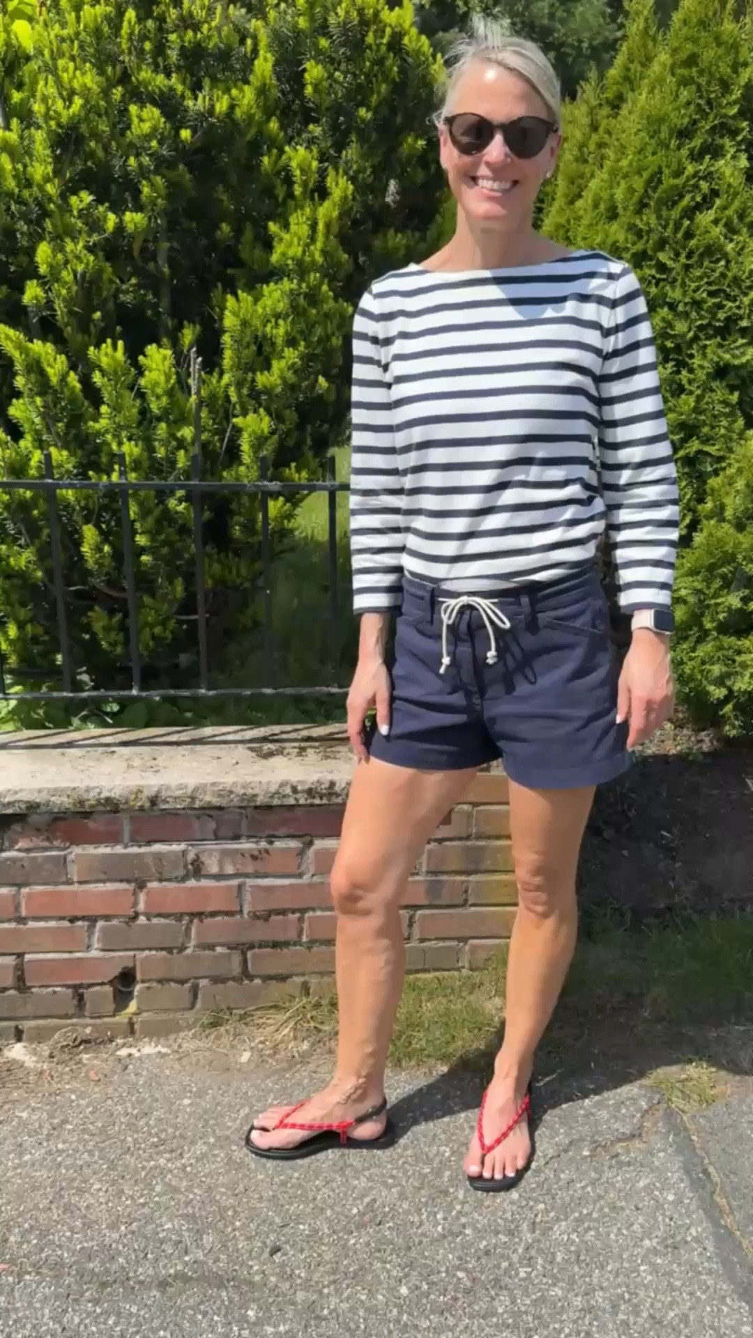 These shorts have been on repeat this last week. Love the tie detail. 
50% off today and comes in multiple colors. 
Sandals on sale too!

#LTKootd #LTKOver40 #LTKSeasonal