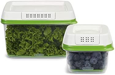 Rubbermaid FreshWorks Produce Saver Food Storage Containers, 2-Piece Set, Green | Amazon (US)