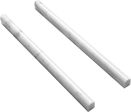 Carrara White 5 Pack 3/5"X12" Marble Pencil Liner Tile Polished | Amazon (US)