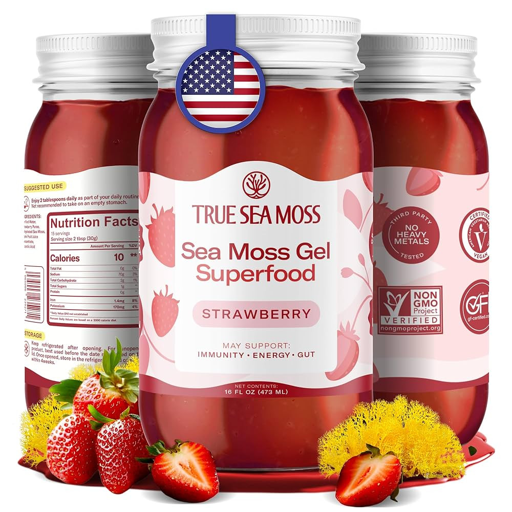 TrueSeaMoss Sea Moss Gel – Made in USA – Wildcrafted Seamoss, Fresh Fruits & Sea Vegetables ... | Amazon (US)