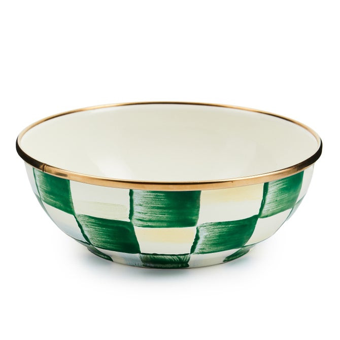 Emerald Check Everyday Bowl | MacKenzie-Childs