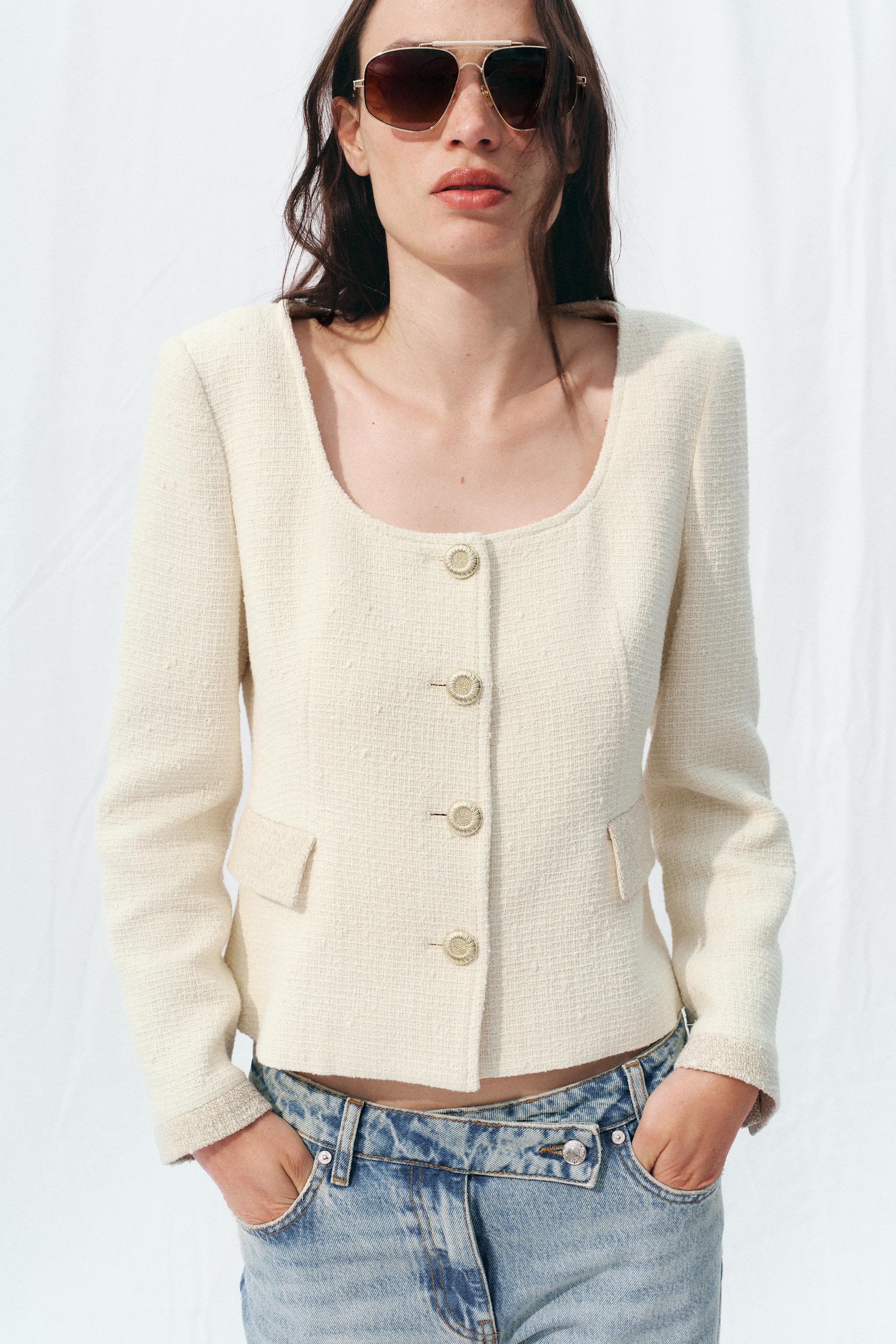 ROUND NECK TEXTURED BLAZER | Zara US