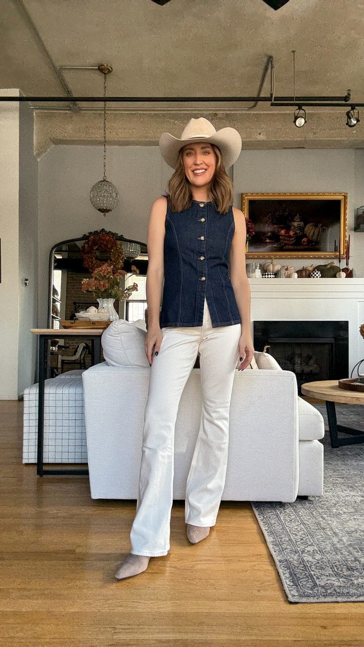 Western Fall vibes on major sale! This dark wash denim vest is such a good fall staple, I do recommend sizing up one if you are in between sizes. The boot cut denim are my true size but run a bit long, I recommend doing petite length if you are 5’4” or shorter!

Abercrombie Fall Sale! Get 20% off + an extra 25% off with code AFLTK

#LTKStyleTip #LTKSaleAlert #LTKFallSale