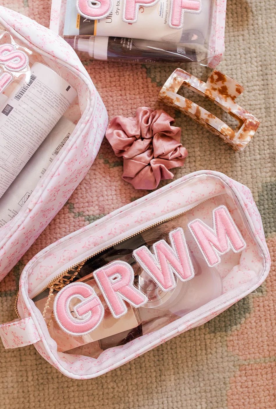 GRWM Bag - Pink Toile | KenzKustomz