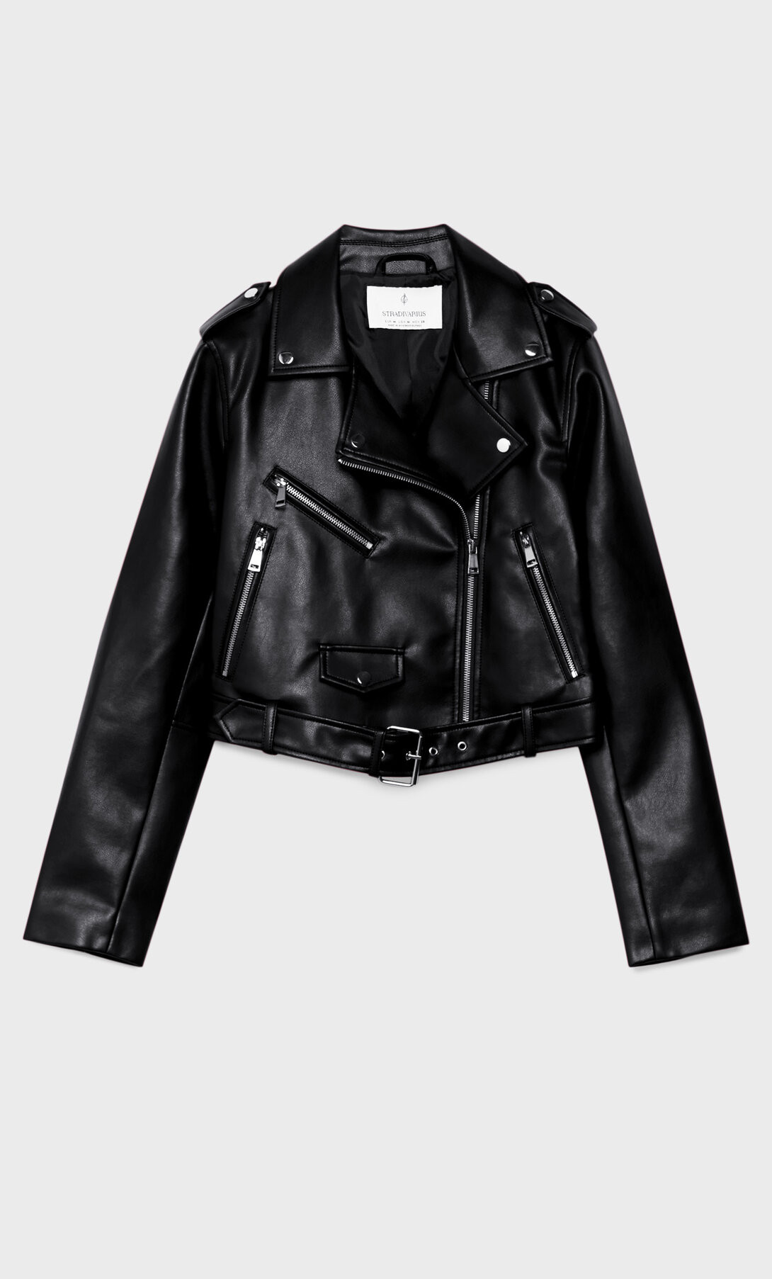 Giubbotto biker effetto pelle con cintura - Moda da donna | Stradivarius Italia | Stradivarius (IT)