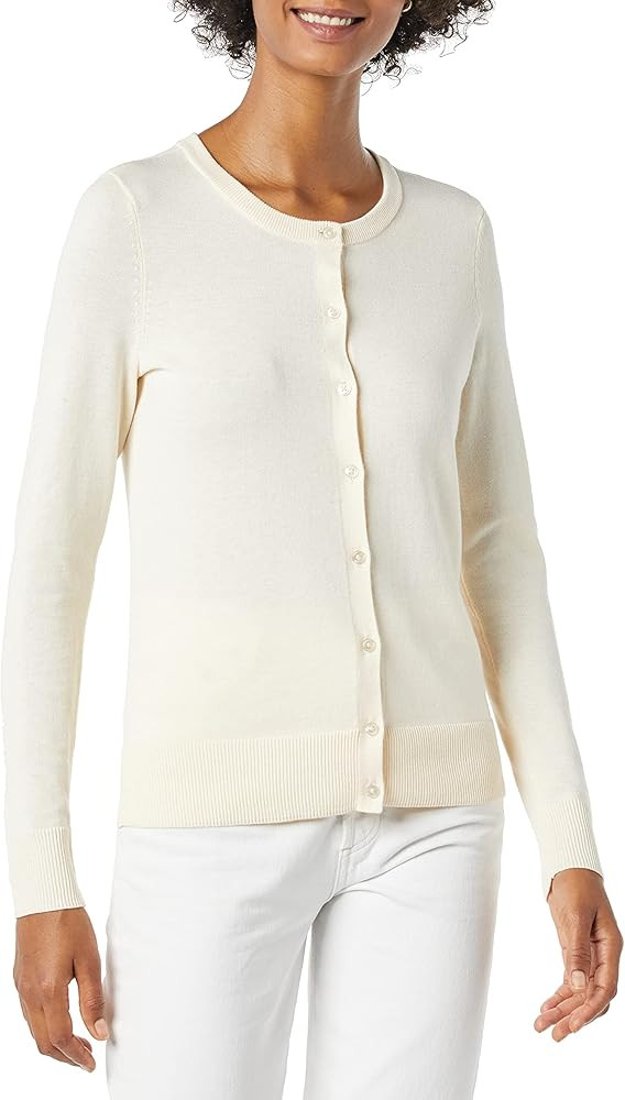 Amazon Essentials Women's Lightweight Crewneck Cardigan Sweater (Available in Plus Size) | Amazon (US)