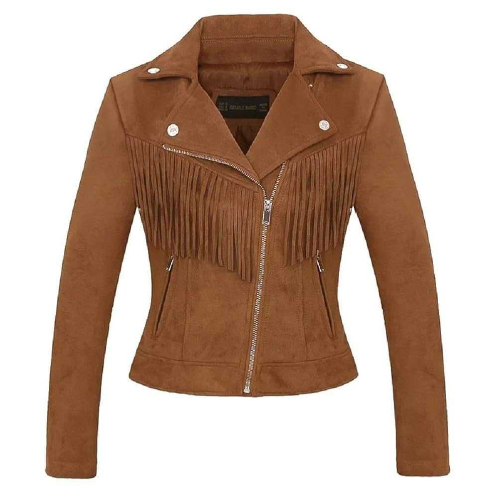 CHARTOU Women's Fall 2023 Fashion Faux Suede Leather Casual Moto Biker Jacket Coats | Amazon (US)