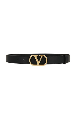 Valentino Garavani Vlogo Signature Belt in Black | FWRD 