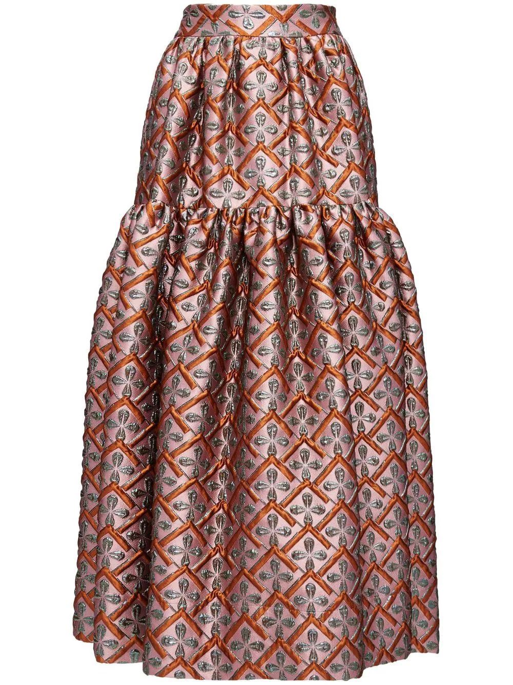 Oscar geometric-print skirt | Farfetch Global