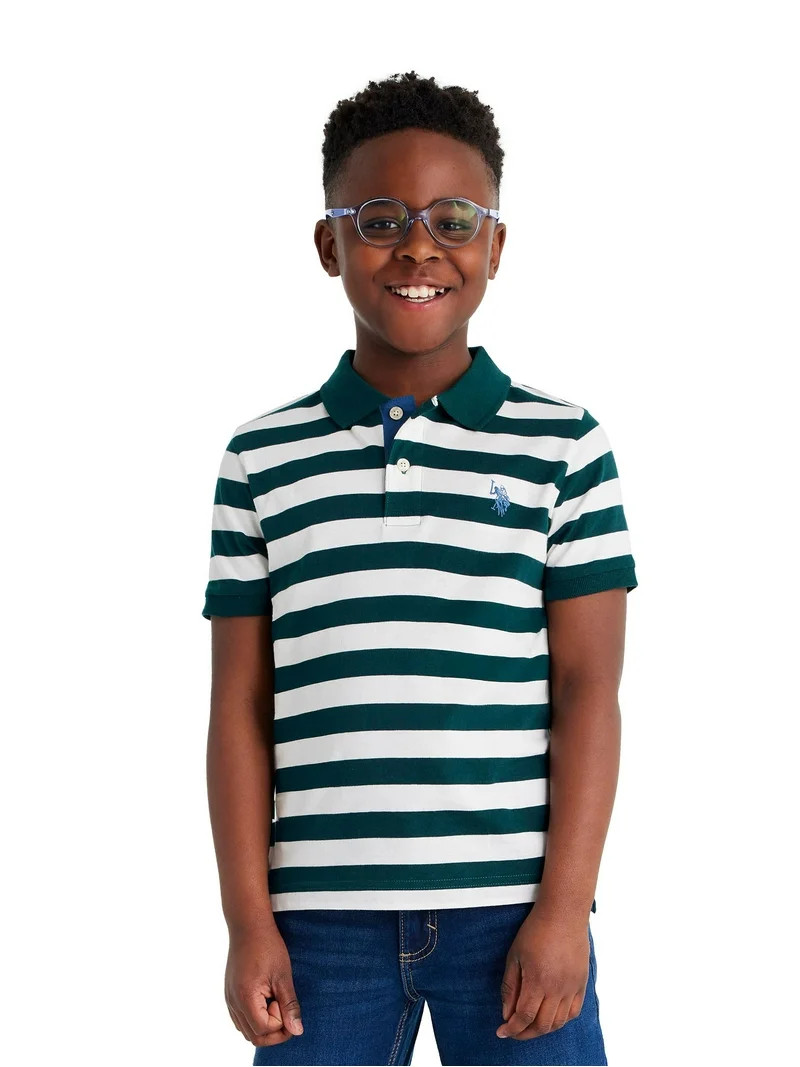 U.S. Polo Assn. Boys Stripe Jersey Polo Shirt, Sizes 4-18 | Walmart (US)