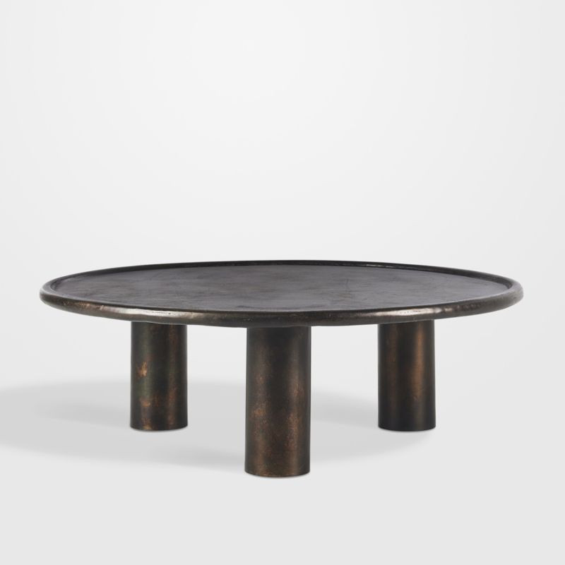 Cary Bronze Aluminum 50" Round Indoor/Outdoor Coffee Table | Crate & Barrel | Crate & Barrel