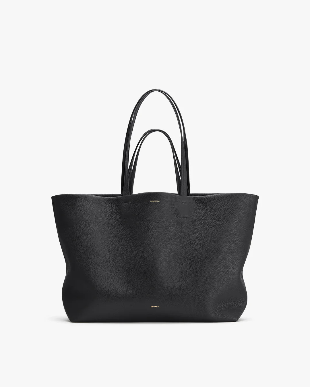 Cuyana Easy Tote Bag in Italian Pebbled Leather, Black | Women's Work & Travel Totes | Cuyana