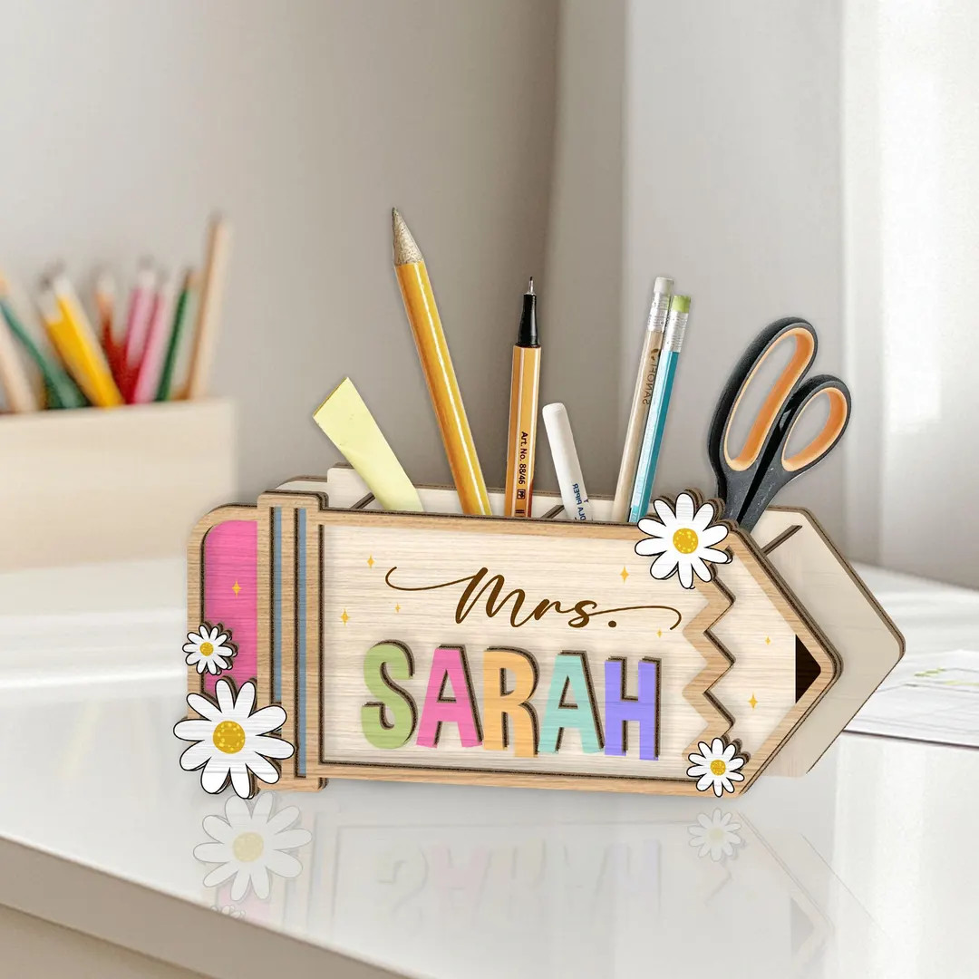 Teacher Appreciation Gift, Custom Pen Holder for Desk, Personalized Pen & Pencil Holder for Teach... | Etsy (US)