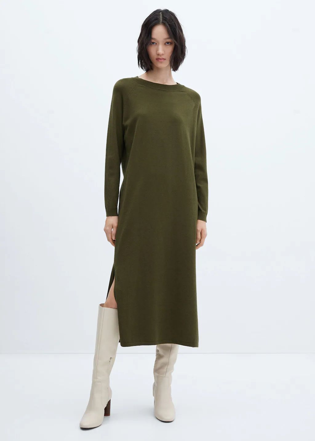 Round neck knitted dress | MANGO (US)