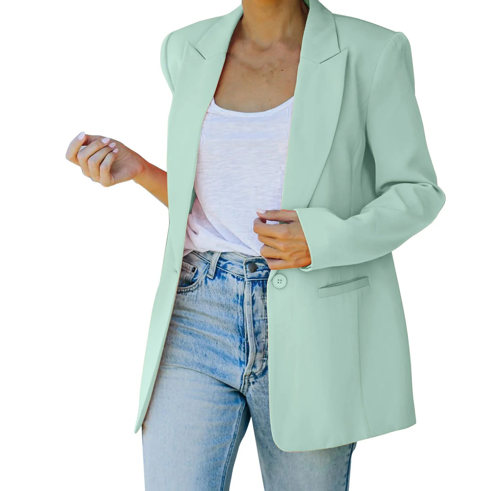 Uooqdmx Blazers for Women Suits Casual Light Weight Thin Jacket Slim Coat Long Sleeve Business Co... | Walmart (US)