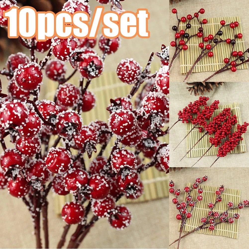 Clearance Christmas Ornaments Christmas Decorations Indoor Wivi 10Pcs Artificial Red Berry Stems ... | Walmart (US)